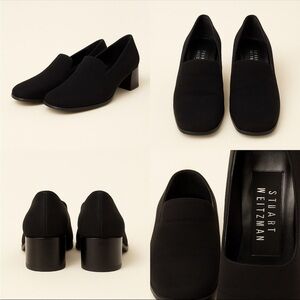 Stuart Weitzman Black Loafers – 6.5C – Classic Minimalist Low Heel - Slip-Ons